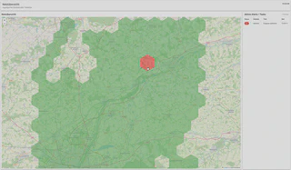 Übersichtskarte mit Hexagon-Kachelung und Alerts